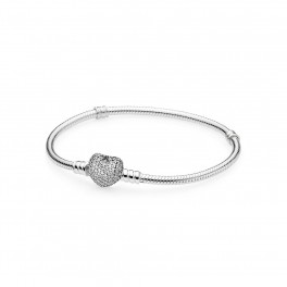 PANDORA Moments Silver Bracelet pavé Heart