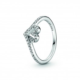 PANDORA Funklende Wishbone Hjerte Ring